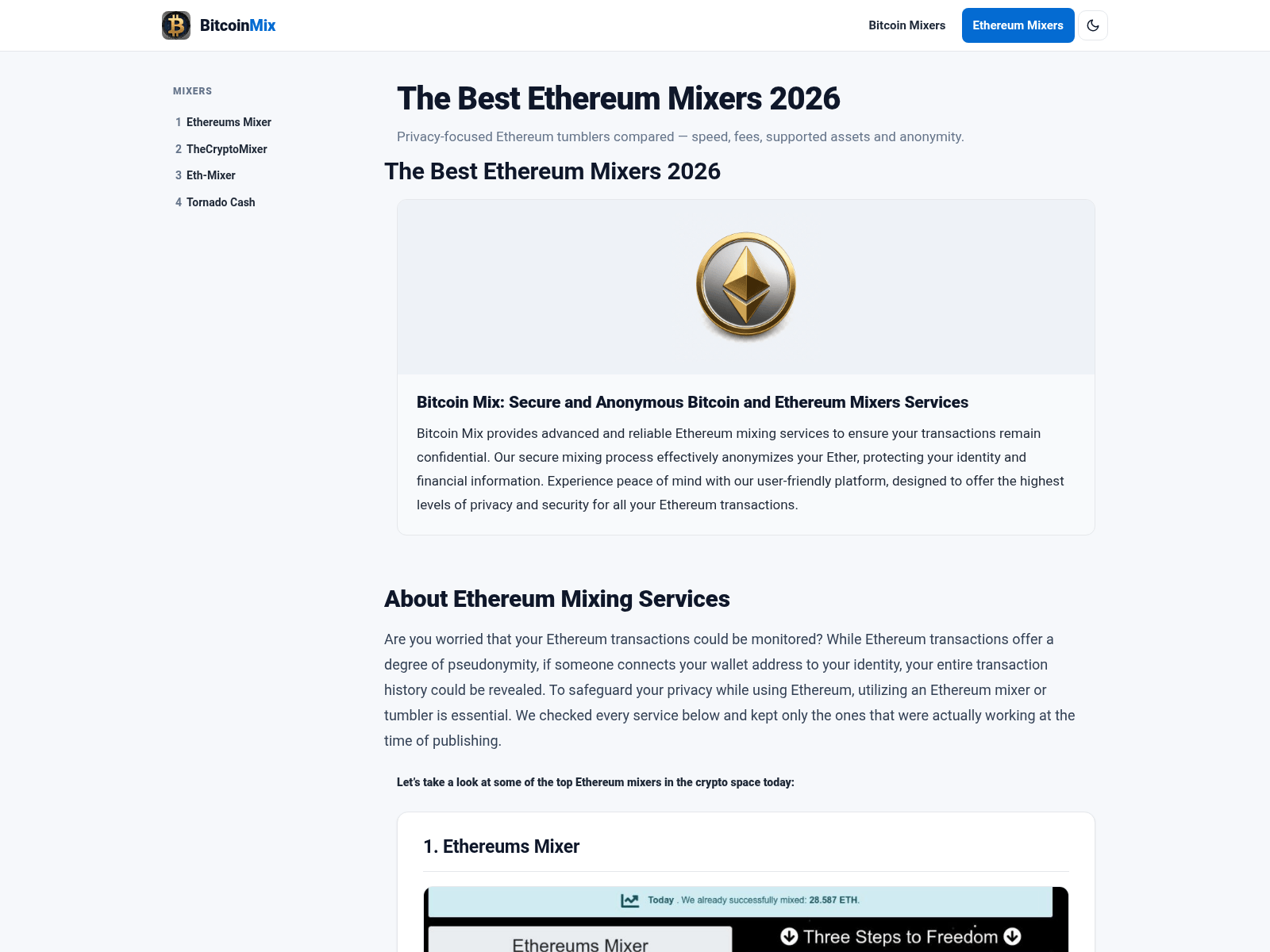 Screenshot of bitcoinmix.me