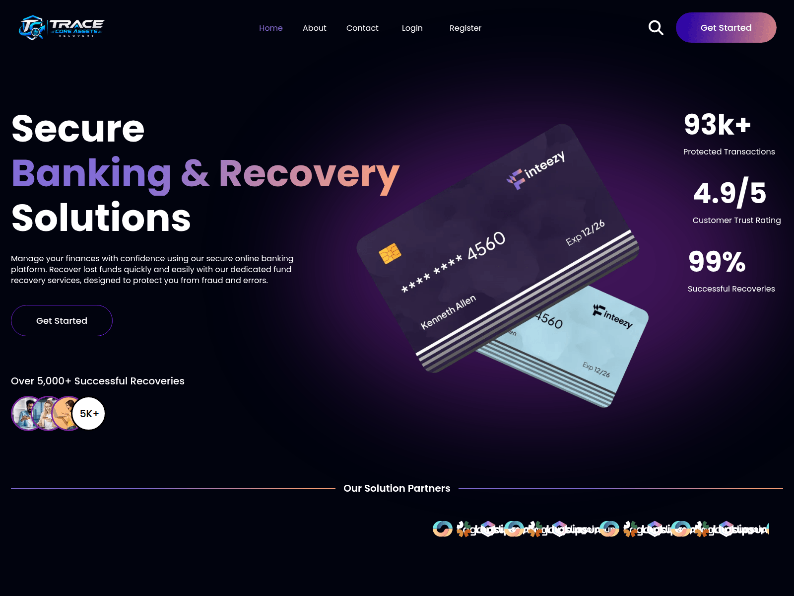 Screenshot of tracecoreassetsrecovery.site