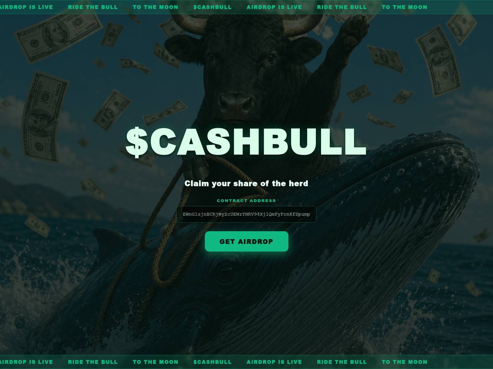 Screenshot of cashbulldrop.fun