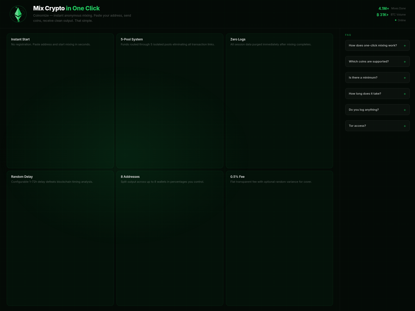 Screenshot of coinomize.click