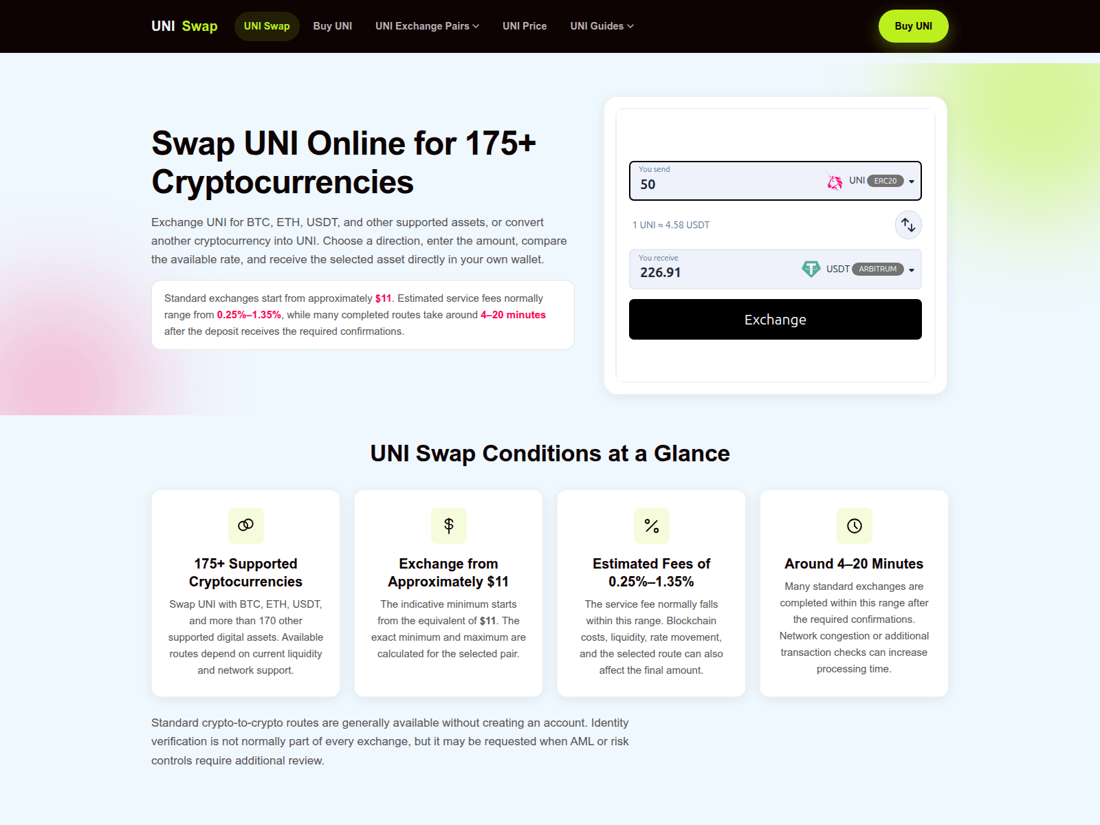 Screenshot of uni-swap.io