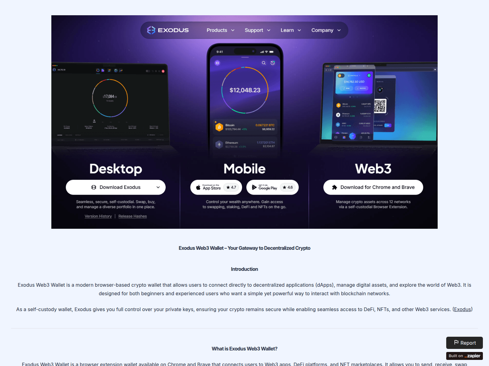 Screenshot of nav-exxodus.zapier.app