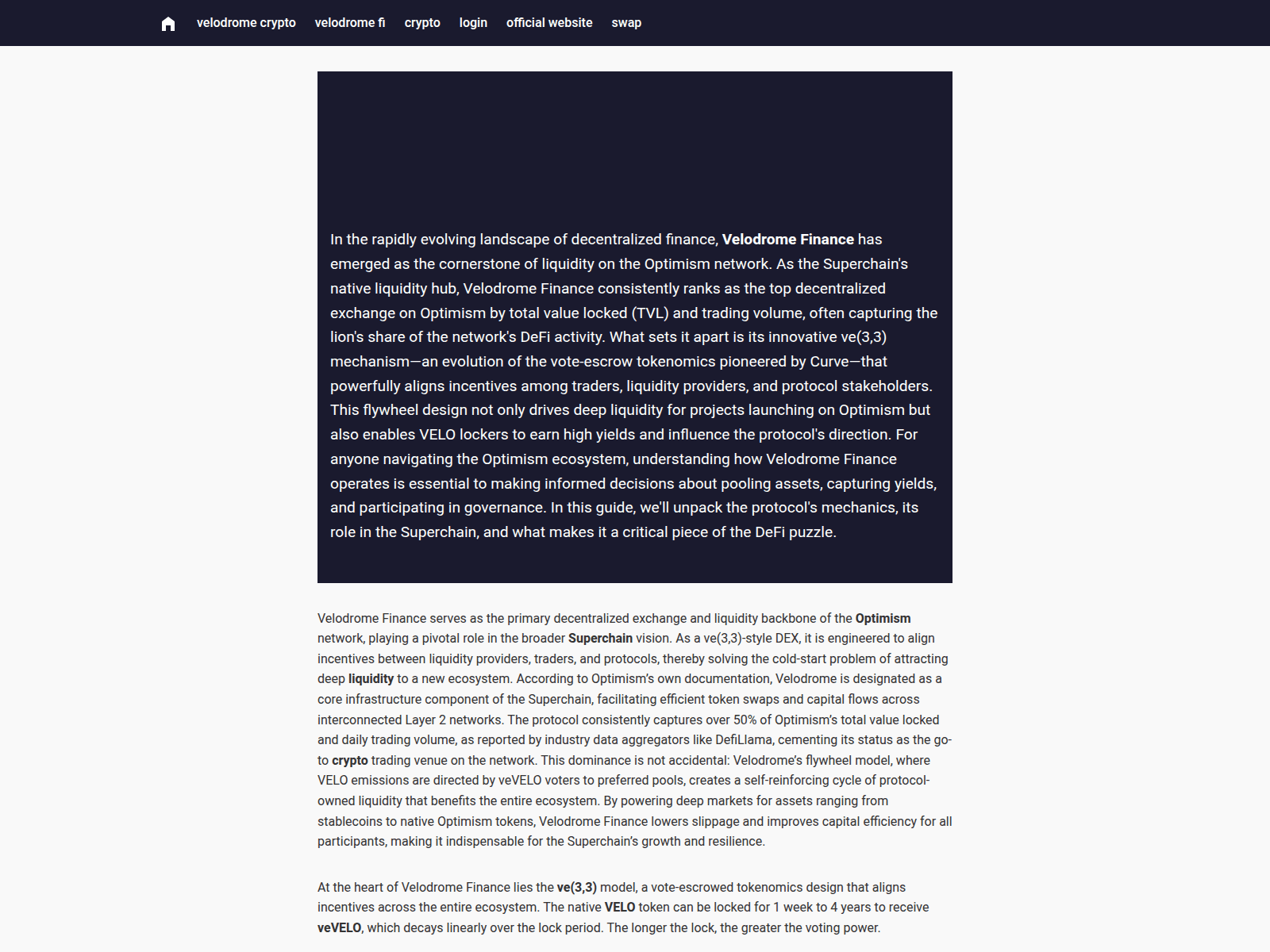 Screenshot of velodromefinance.at