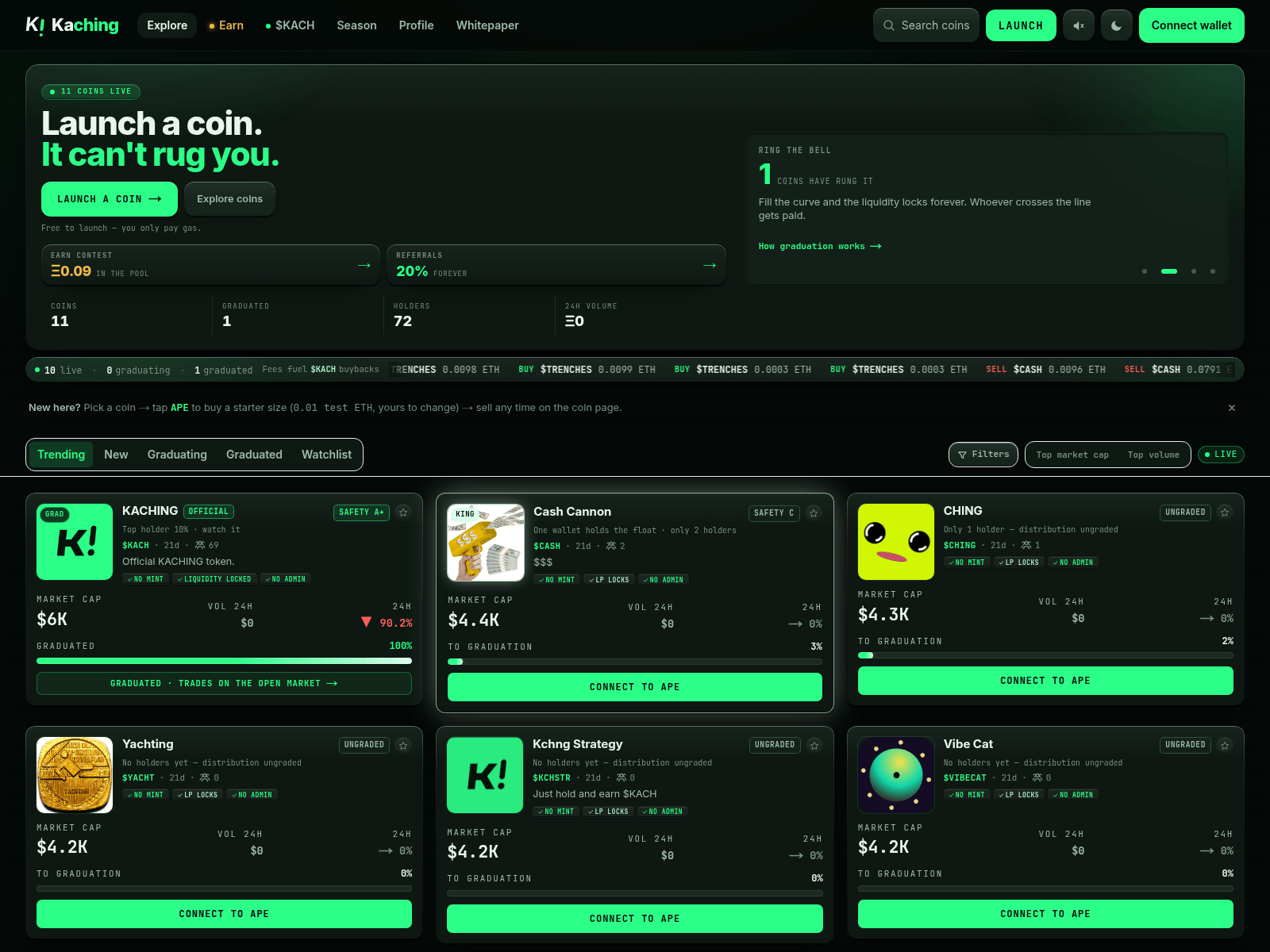 Screenshot of kaching.fun