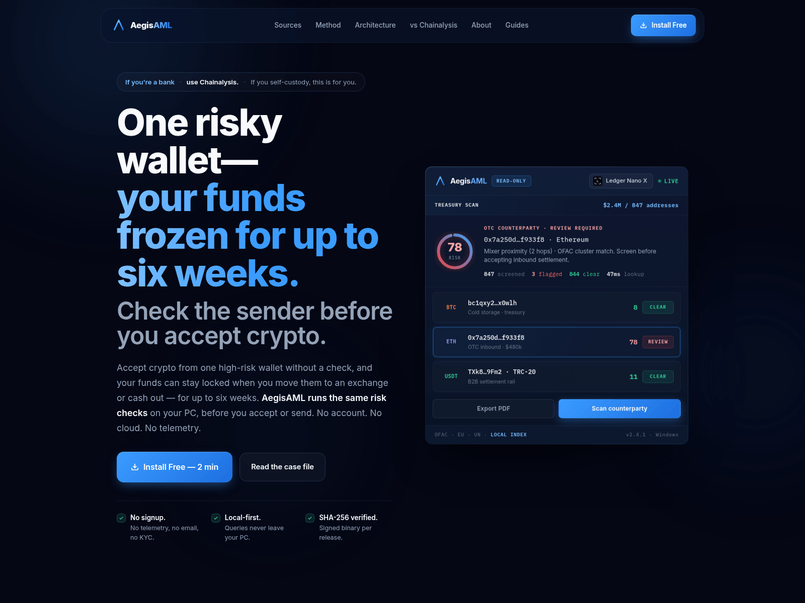 Screenshot of aegisaml.io