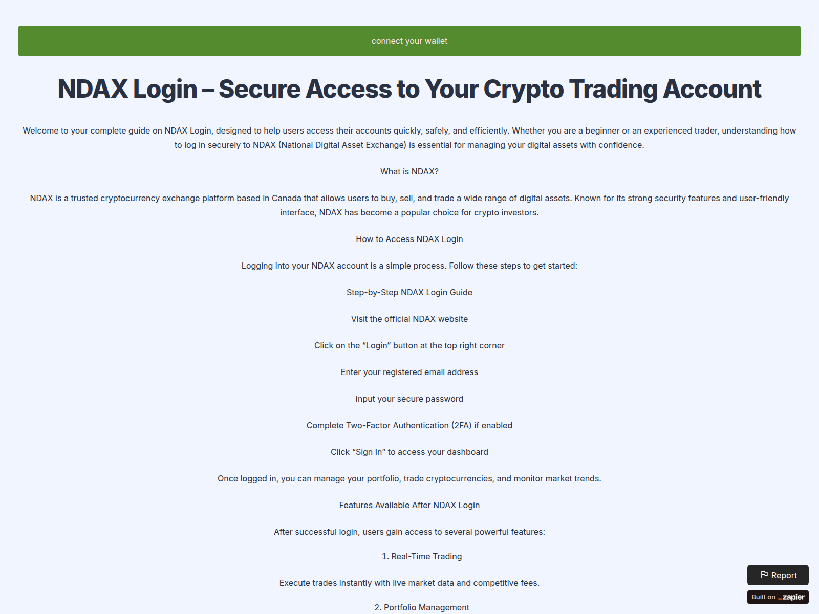 Screenshot of access-ndaxx.zapier.app