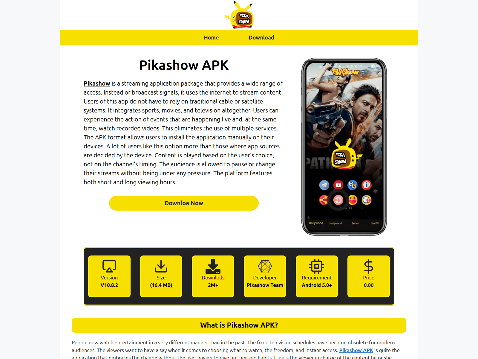 Screenshot of pikashow.co.com