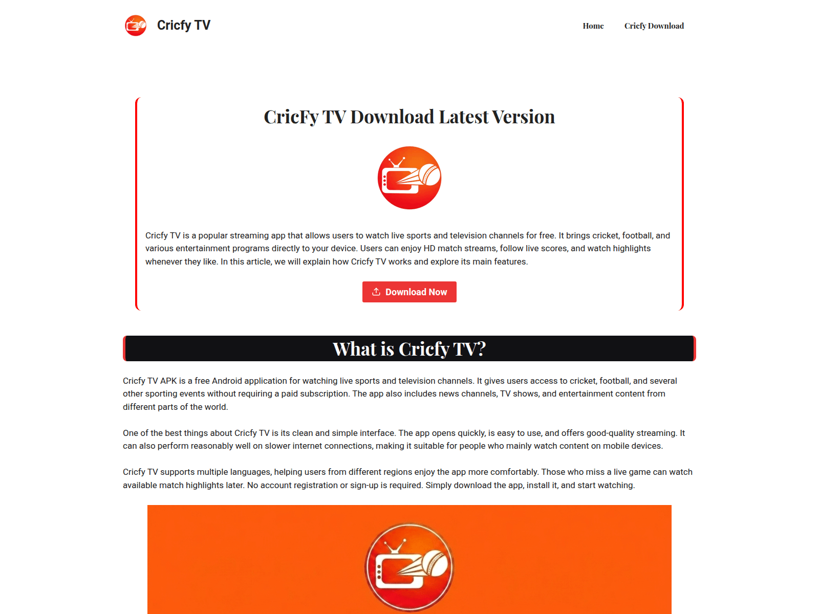 Screenshot of cricfystv.app