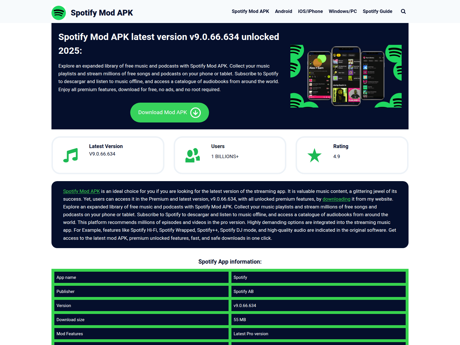 Screenshot of spotimody.net