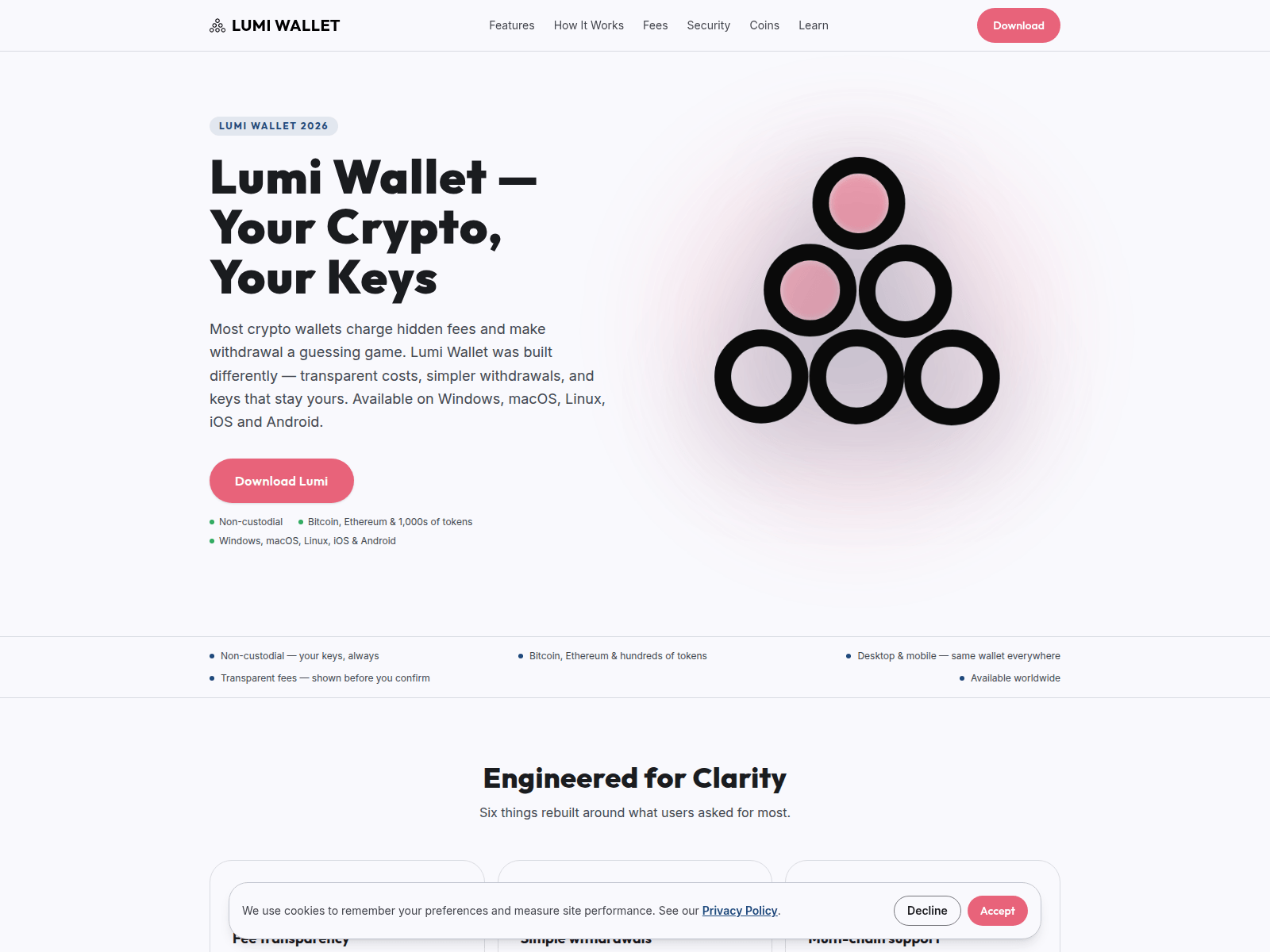 Screenshot of lumiwallet.co