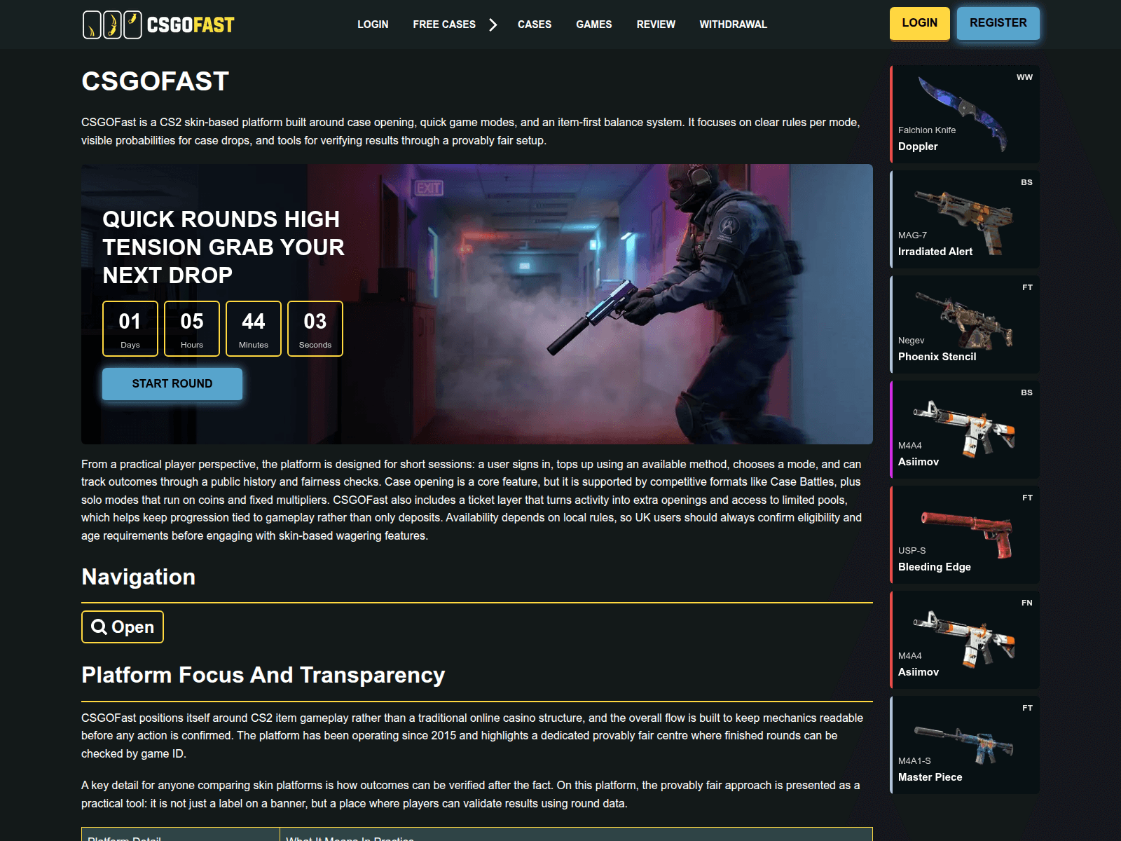 Screenshot of csgofast.co.uk