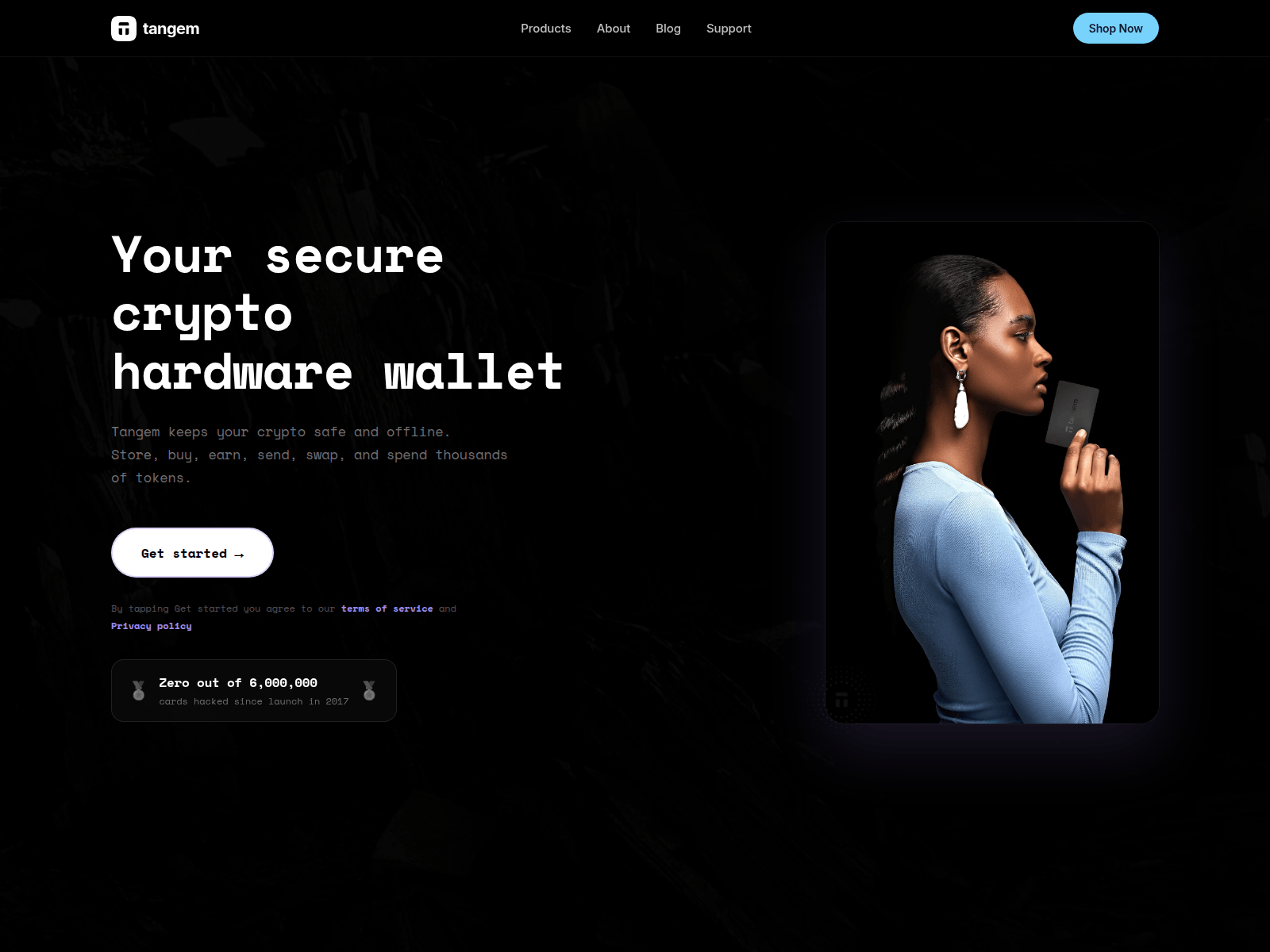 Screenshot of tangemsecurity.com