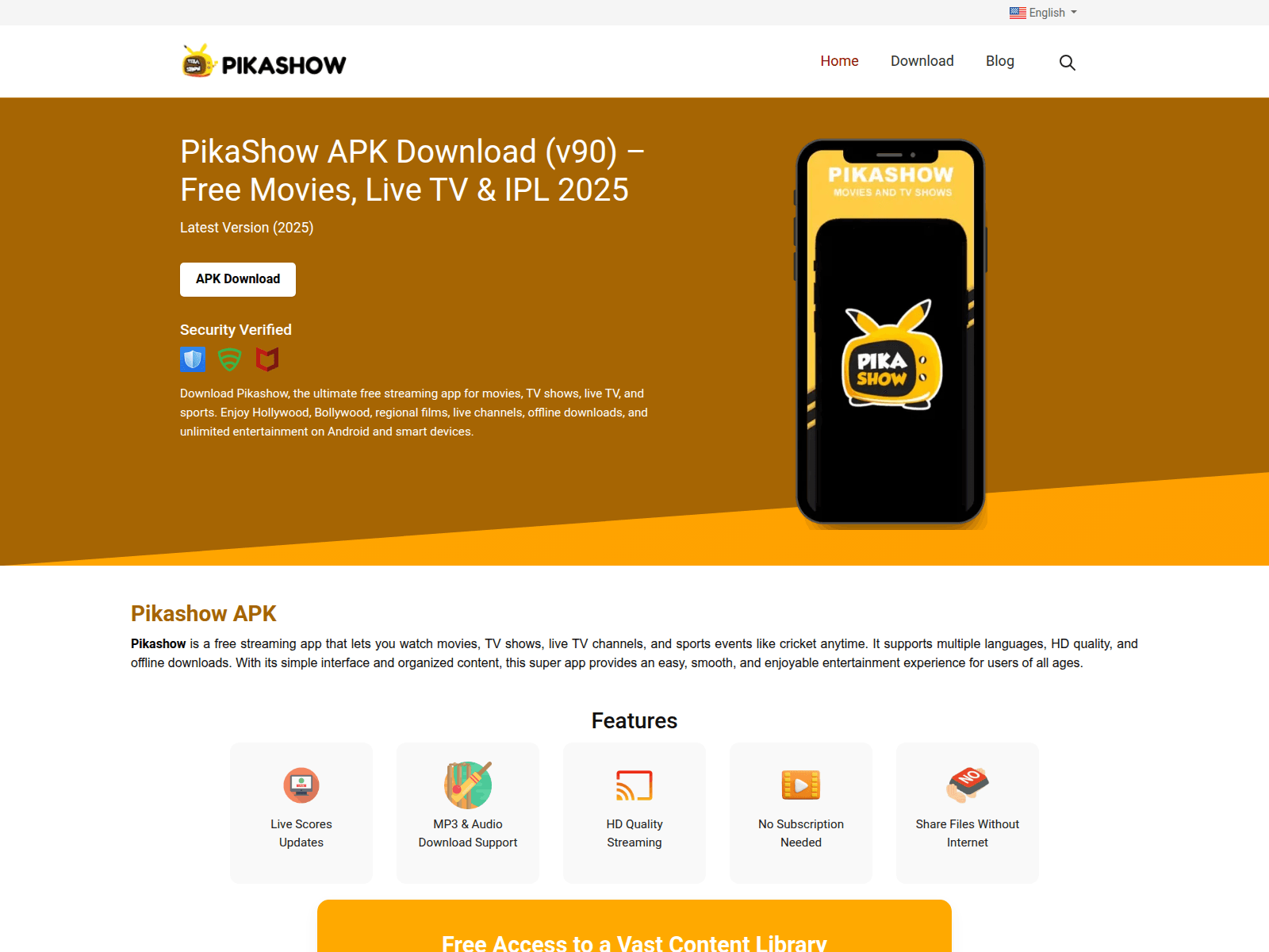 Screenshot of pikashowtv.net.co