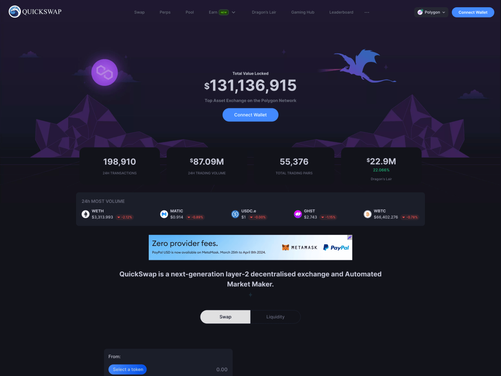 Screenshot of quiqswap.github.io