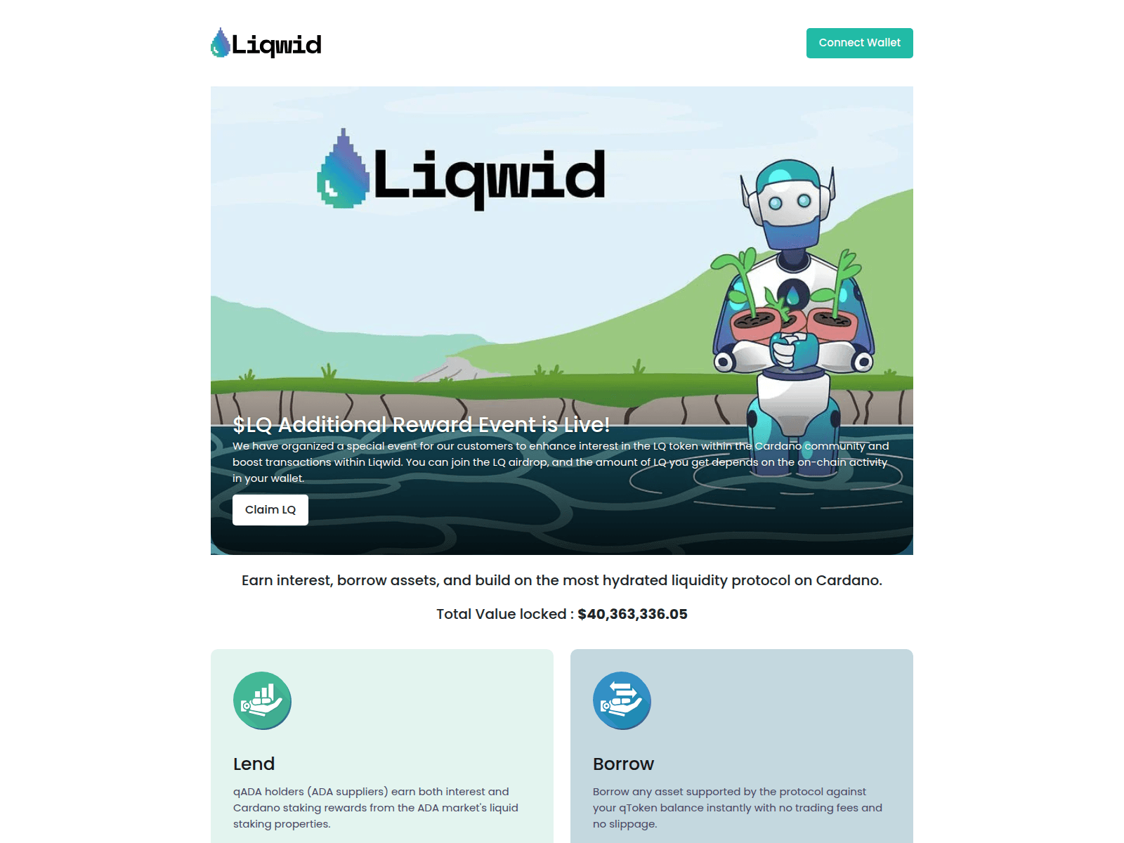 Screenshot of liqwid-stake.com