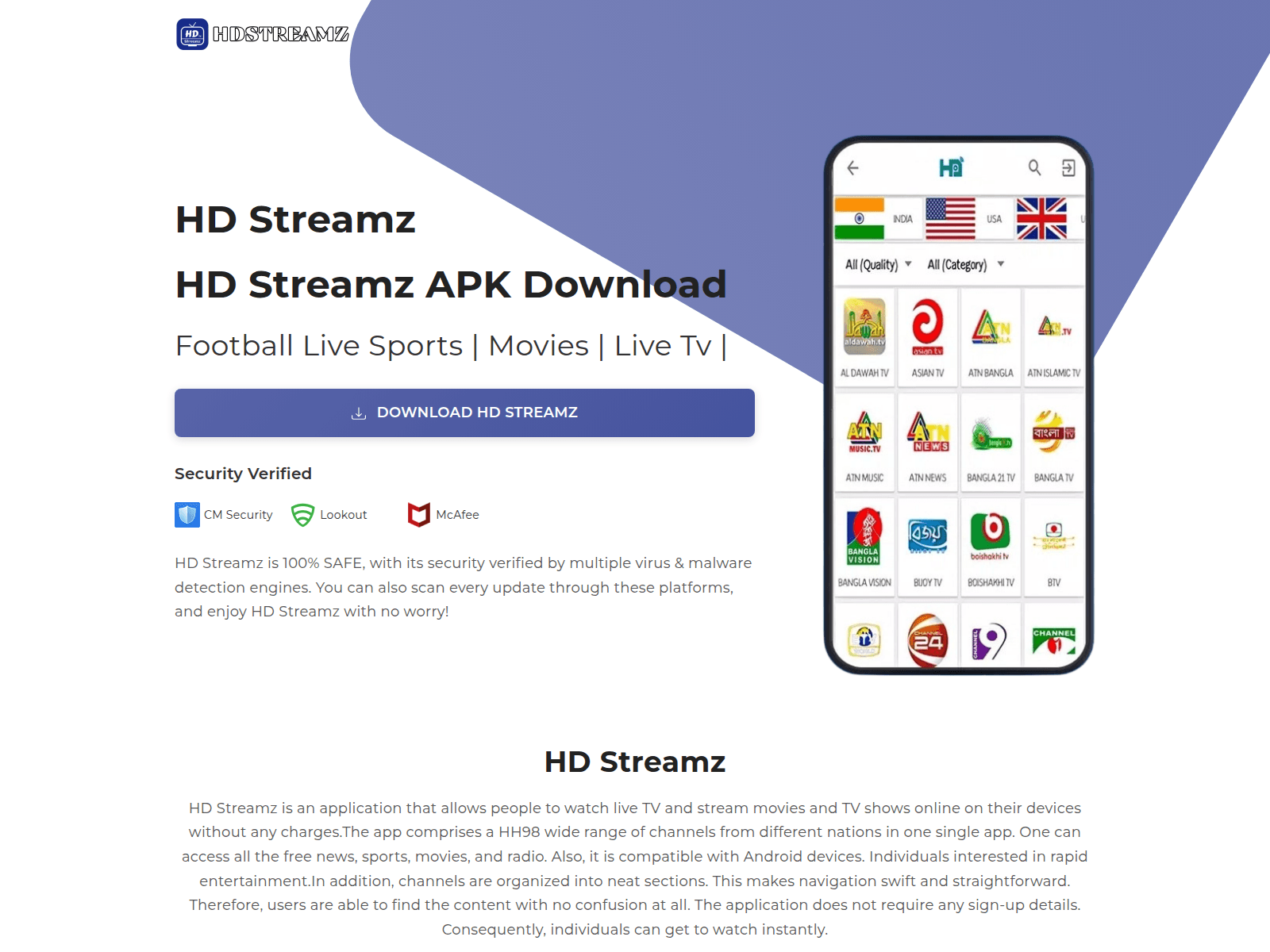 Screenshot of hd-streamz.us.in