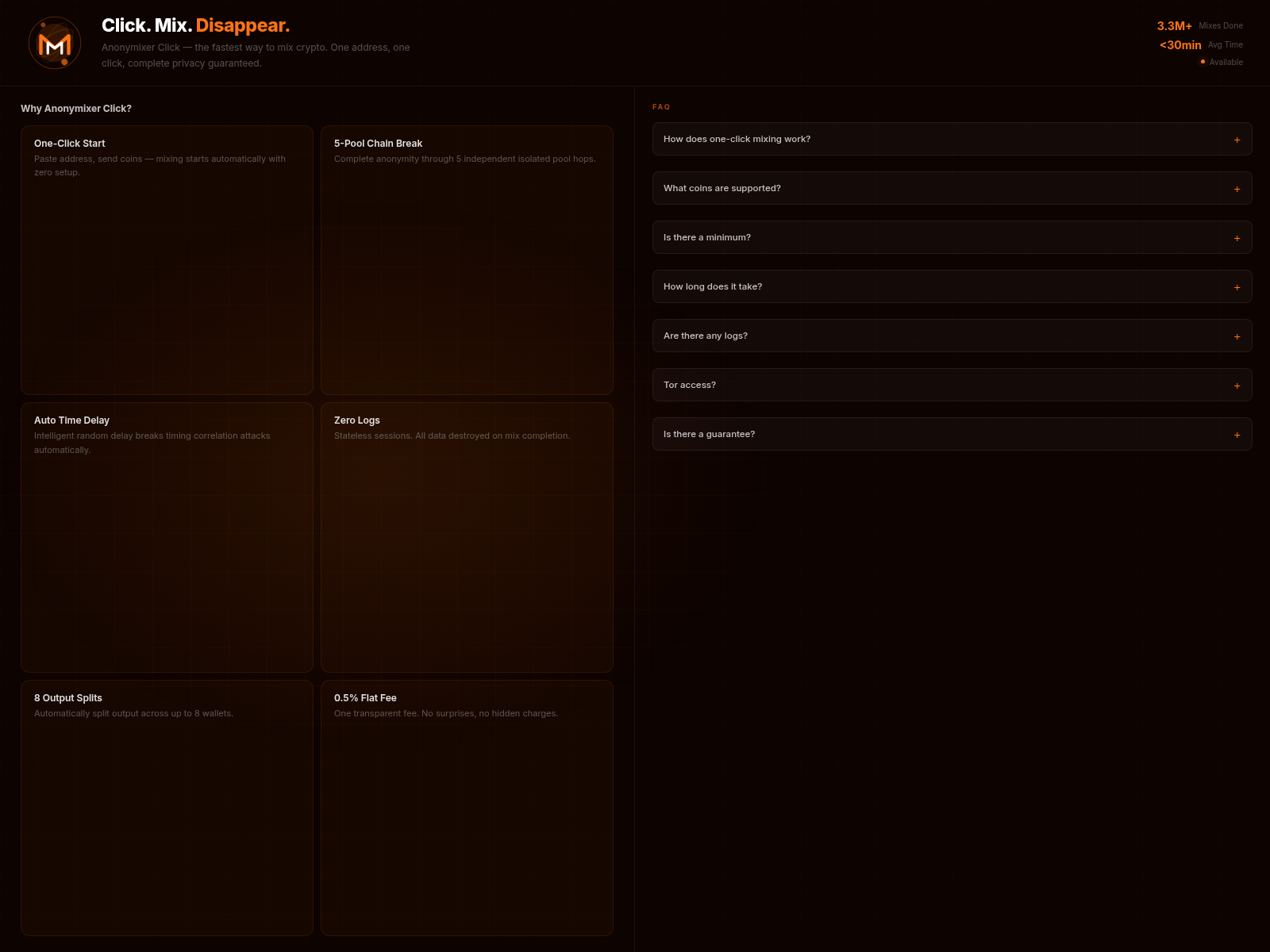 Screenshot of anonymixer.click