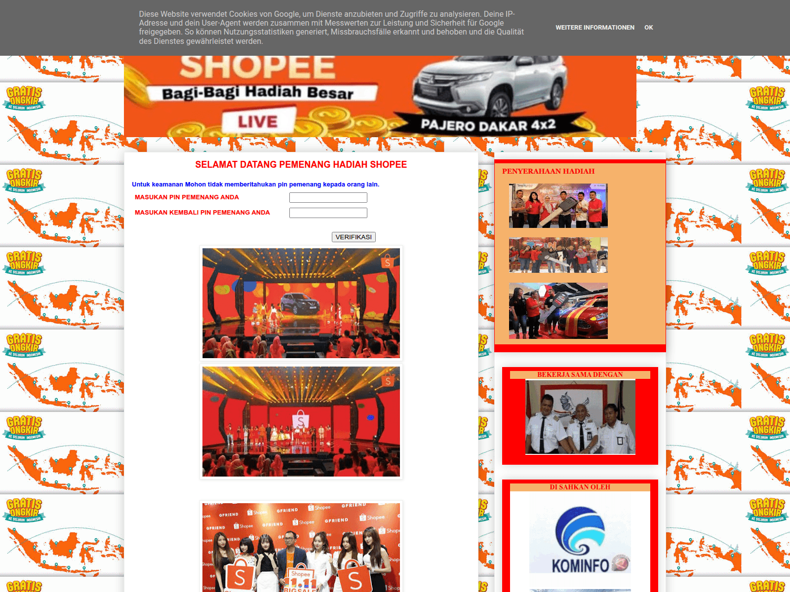 Screenshot of infohadiahmerdeka.blogspot.com