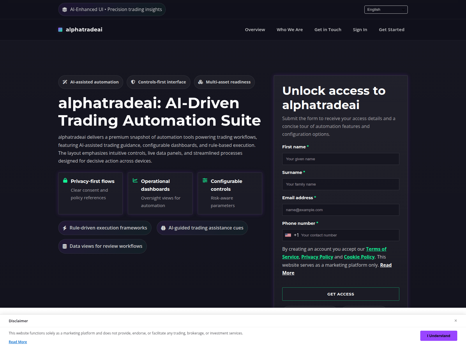 Screenshot of alphatradeai-engine.com