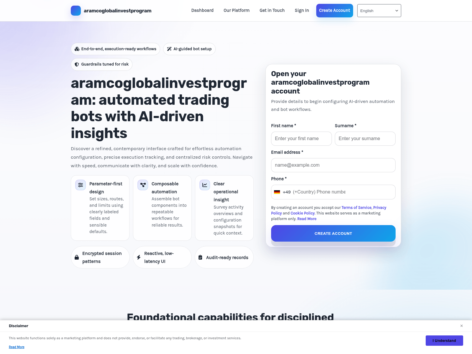 Screenshot of aramcoglobalinvestprogram.com