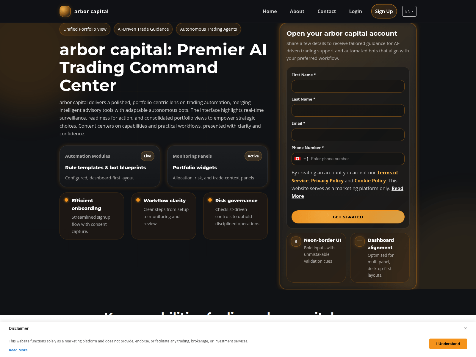 Screenshot of arborcapital.digital