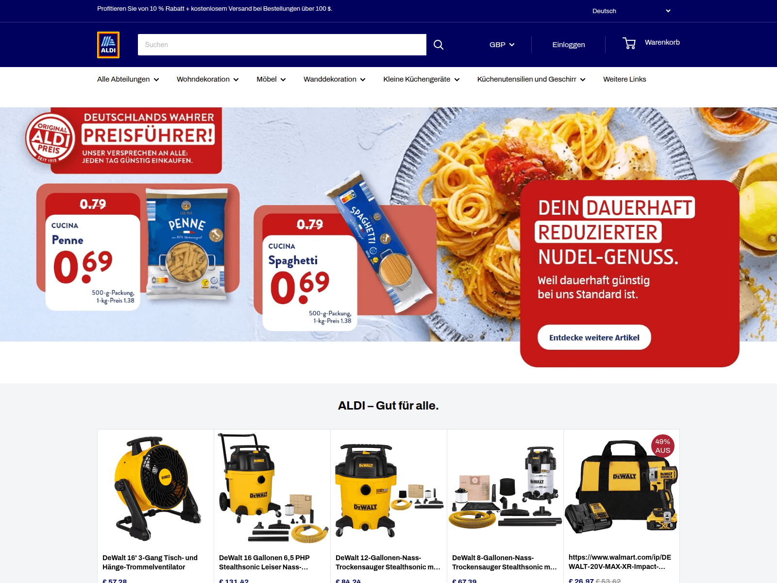 Screenshot of aldiuk-store.cparsons9.com
