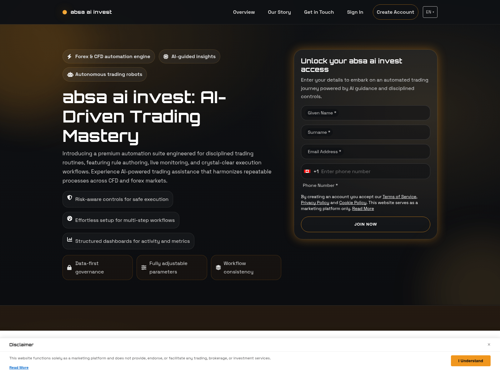 Screenshot of absaaiinvest.digital