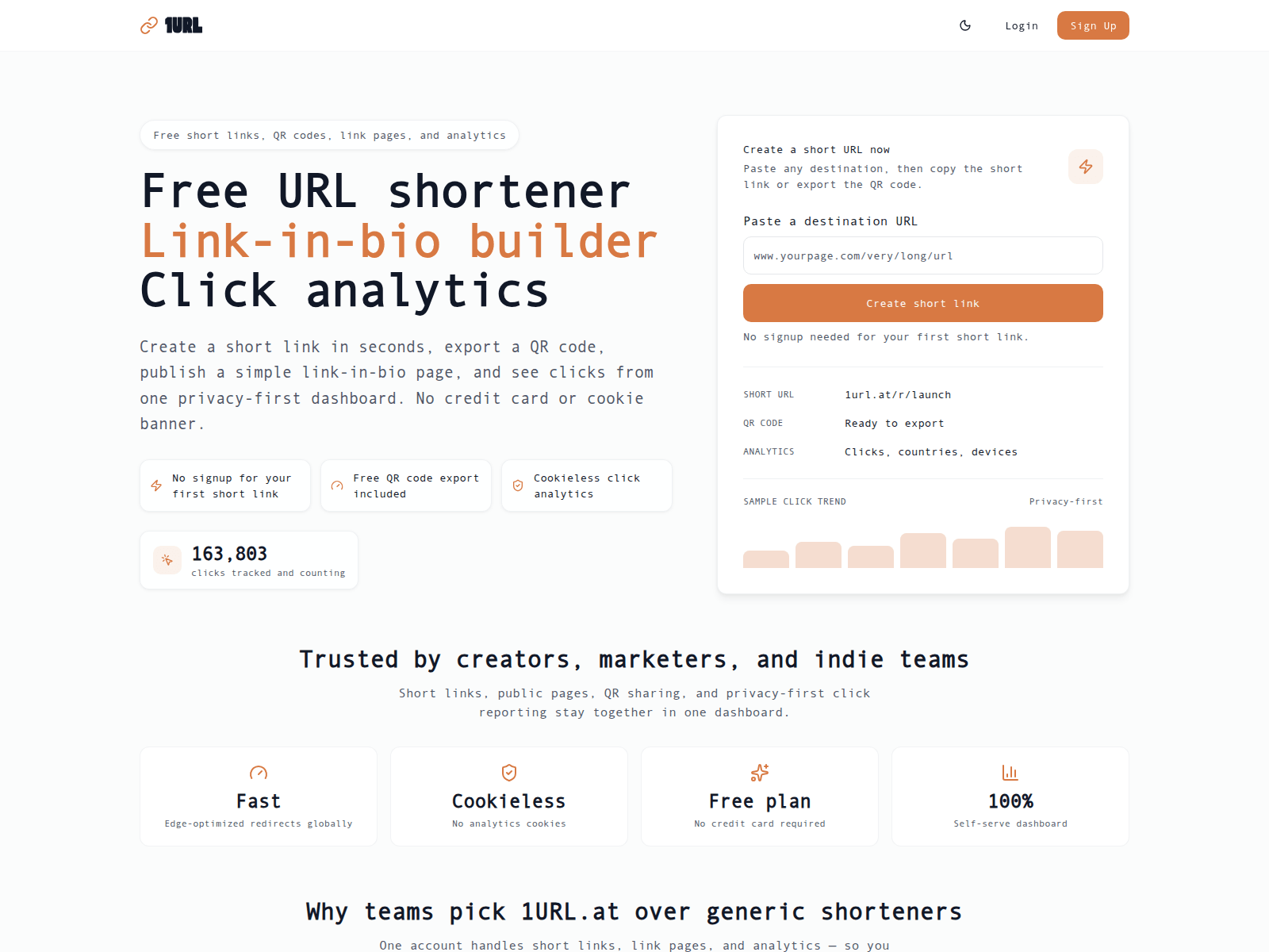 Screenshot of 1url.at