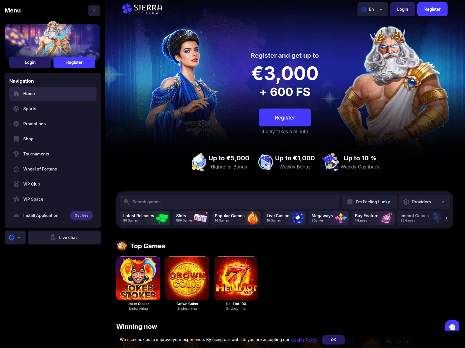 Screenshot of 6sierra78.casino