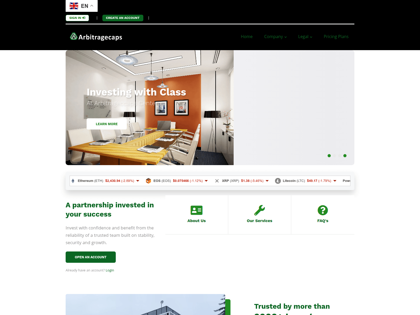 Screenshot of arbitrageccaps.com