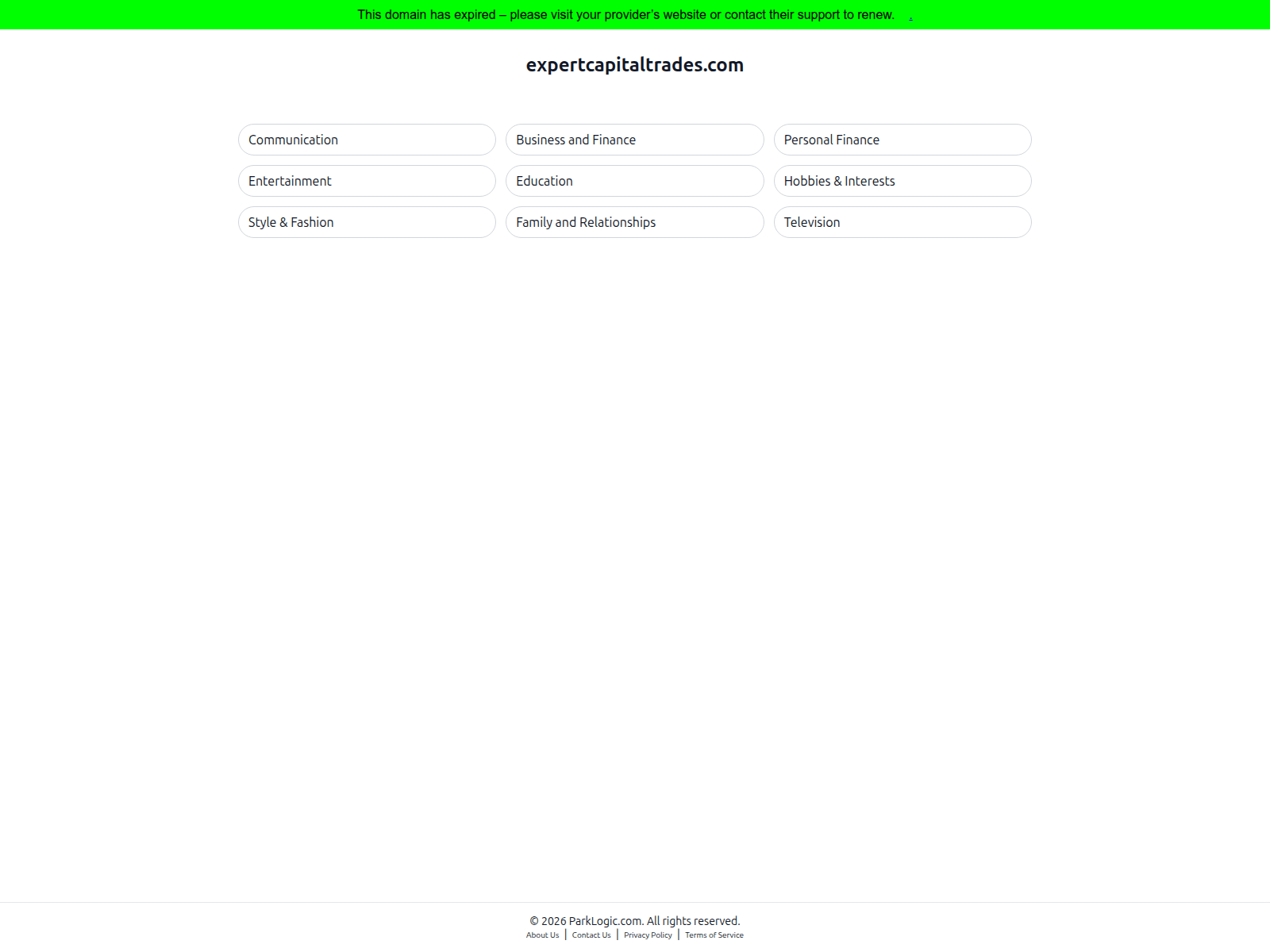 Знімок екрана expertcapitaltrades.com