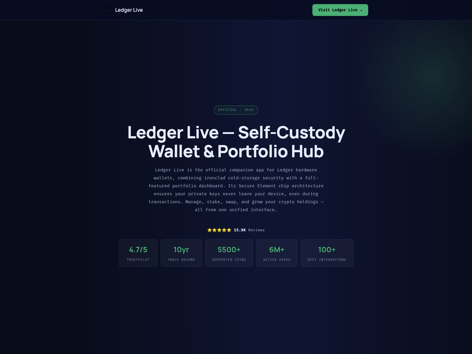 Screenshot von w2-ledger.org