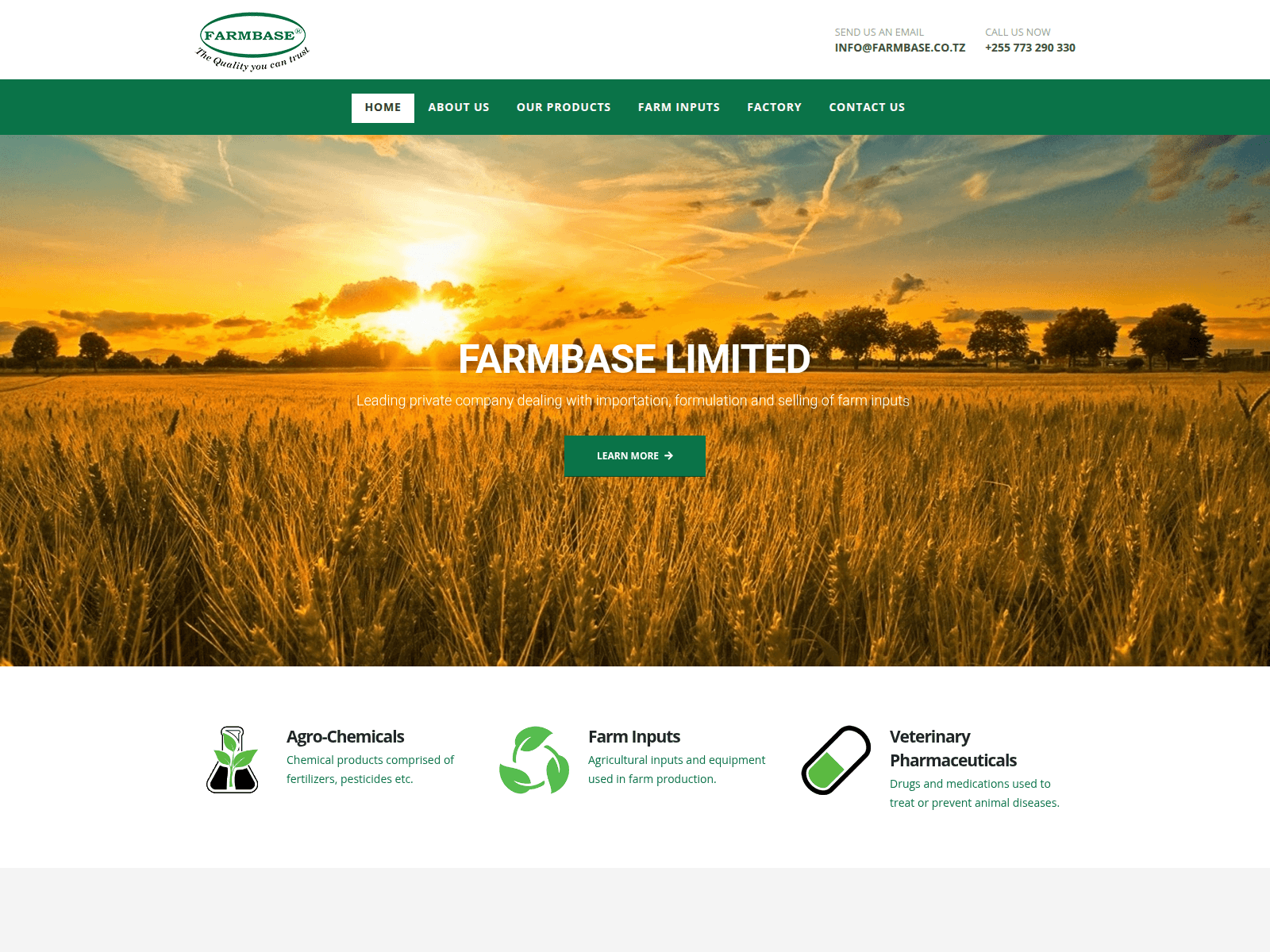 Screenshot of farmbase.co.tz