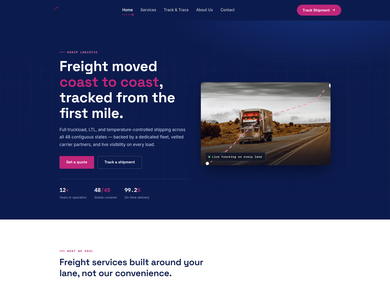 Screenshot of ushiplogistic.com