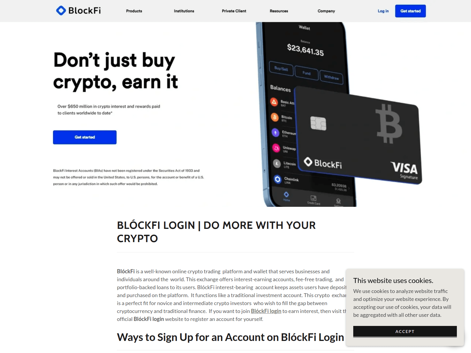 Screenshot of blockffe-logi.godaddysites.com