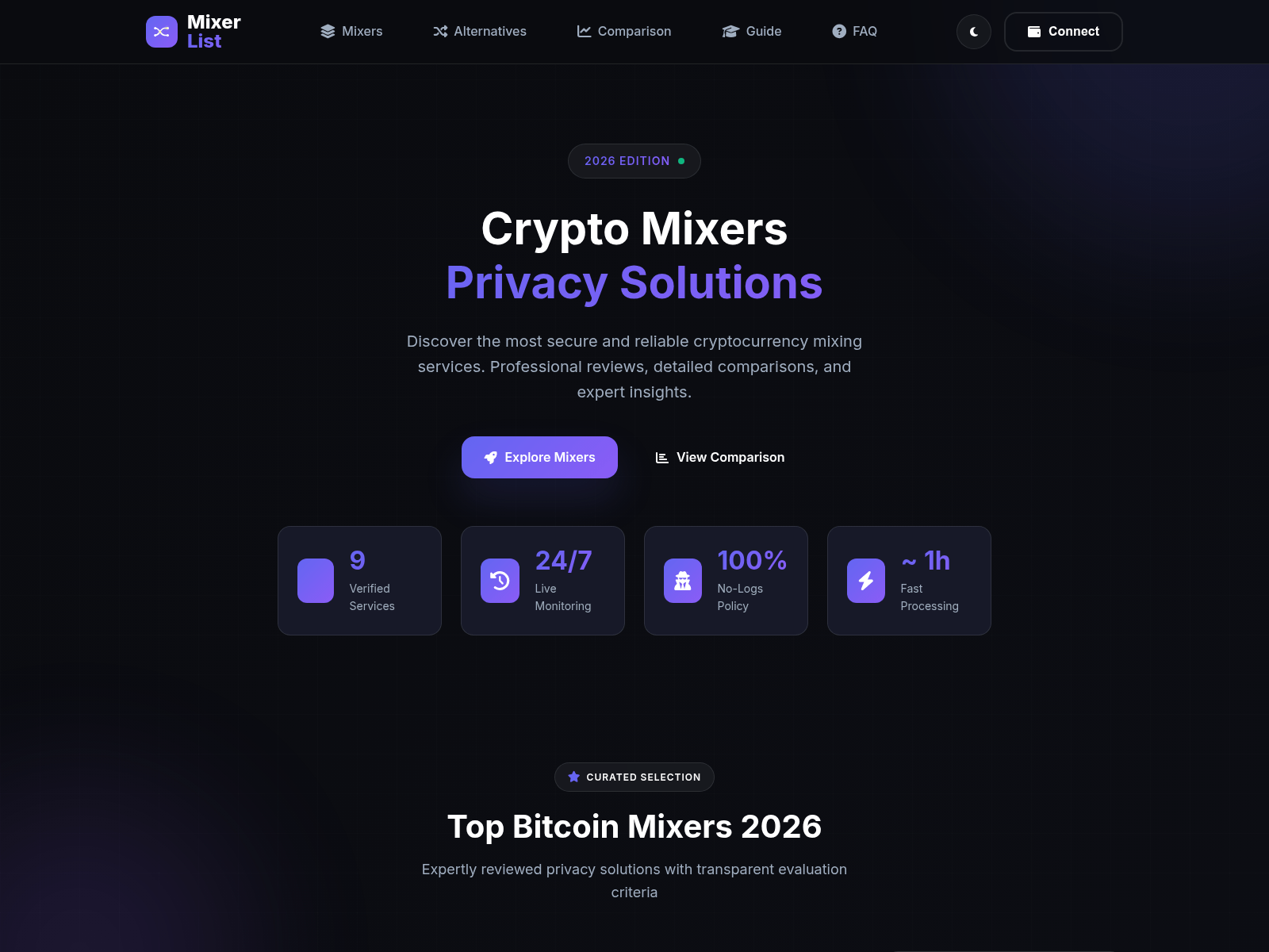 Screenshot of mixerlist.net
