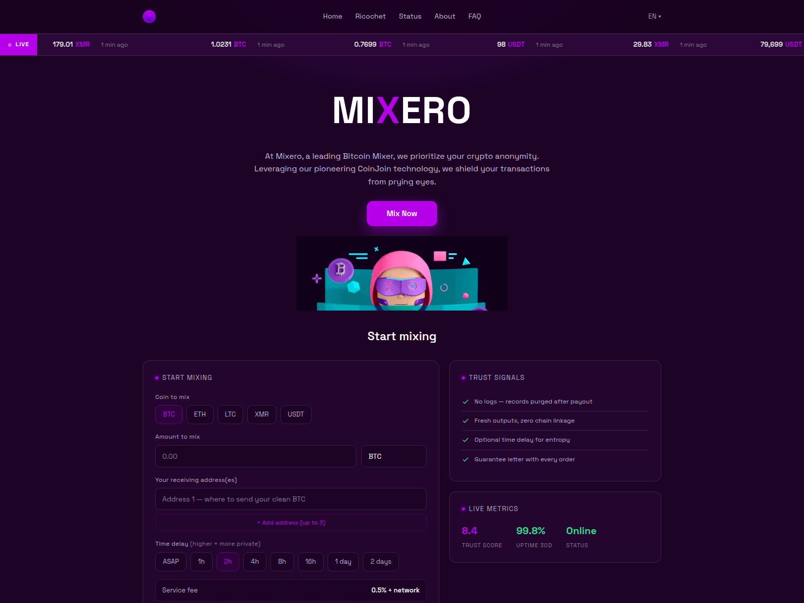 Screenshot of mixeromixer.vip