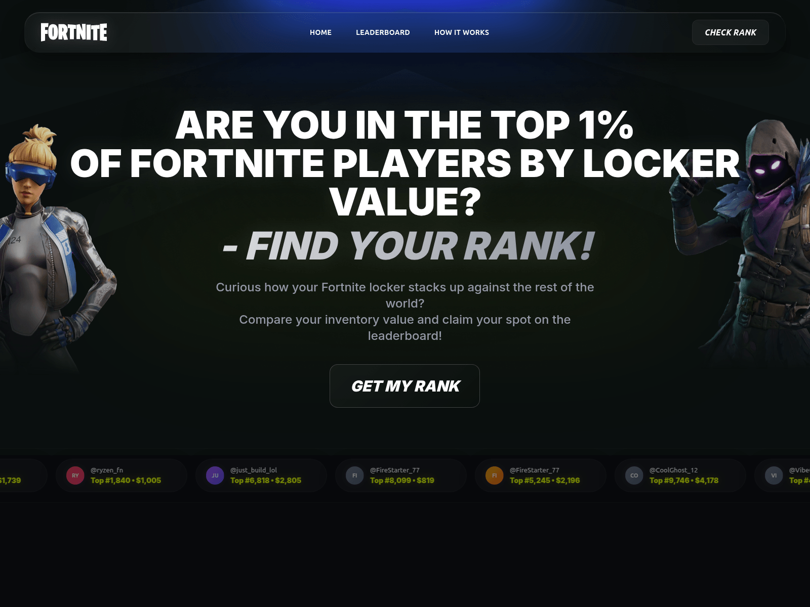 Screenshot of fnprice.live