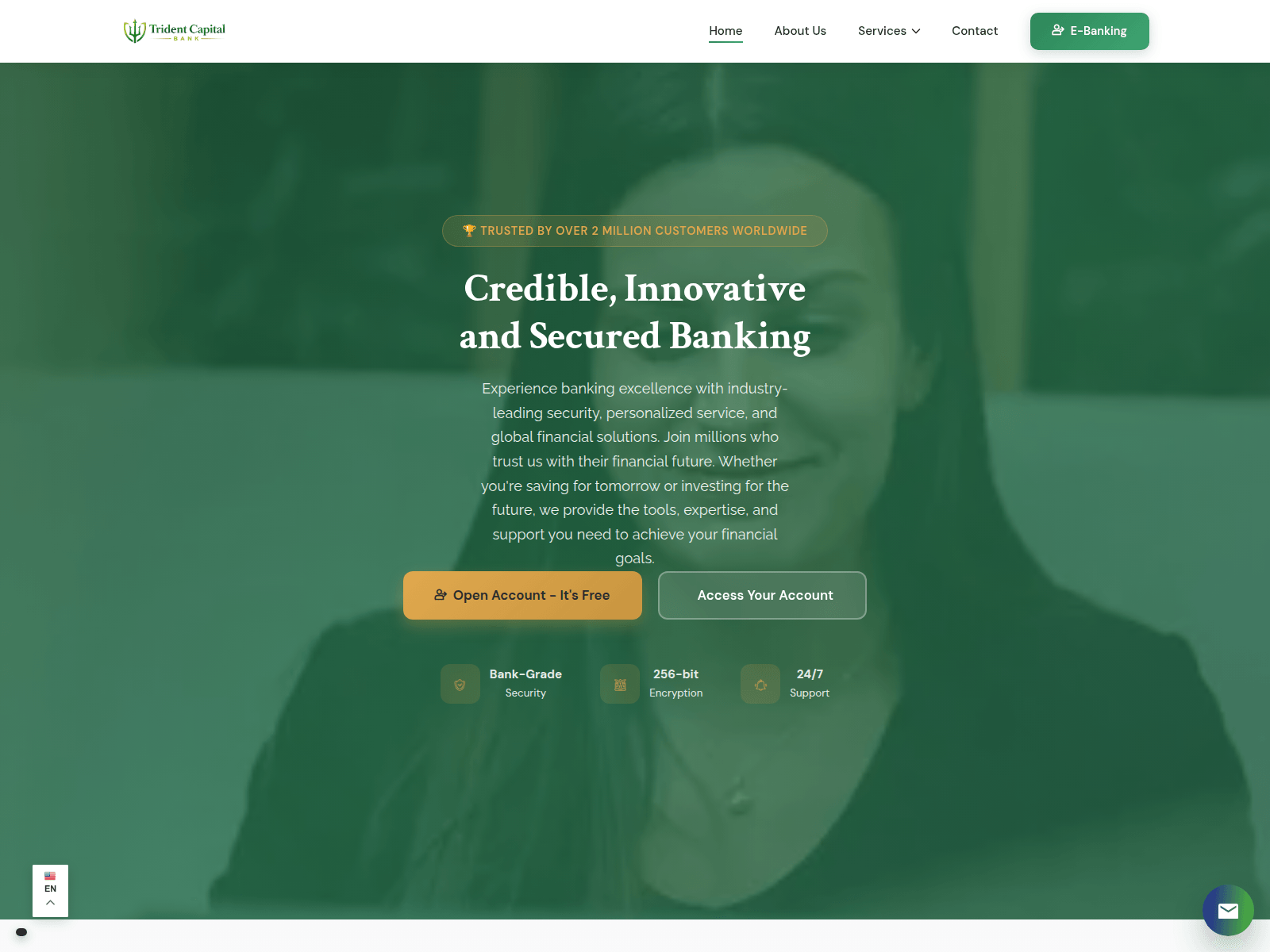 Ảnh chụp màn hình của www.tridentcapitalbank.org