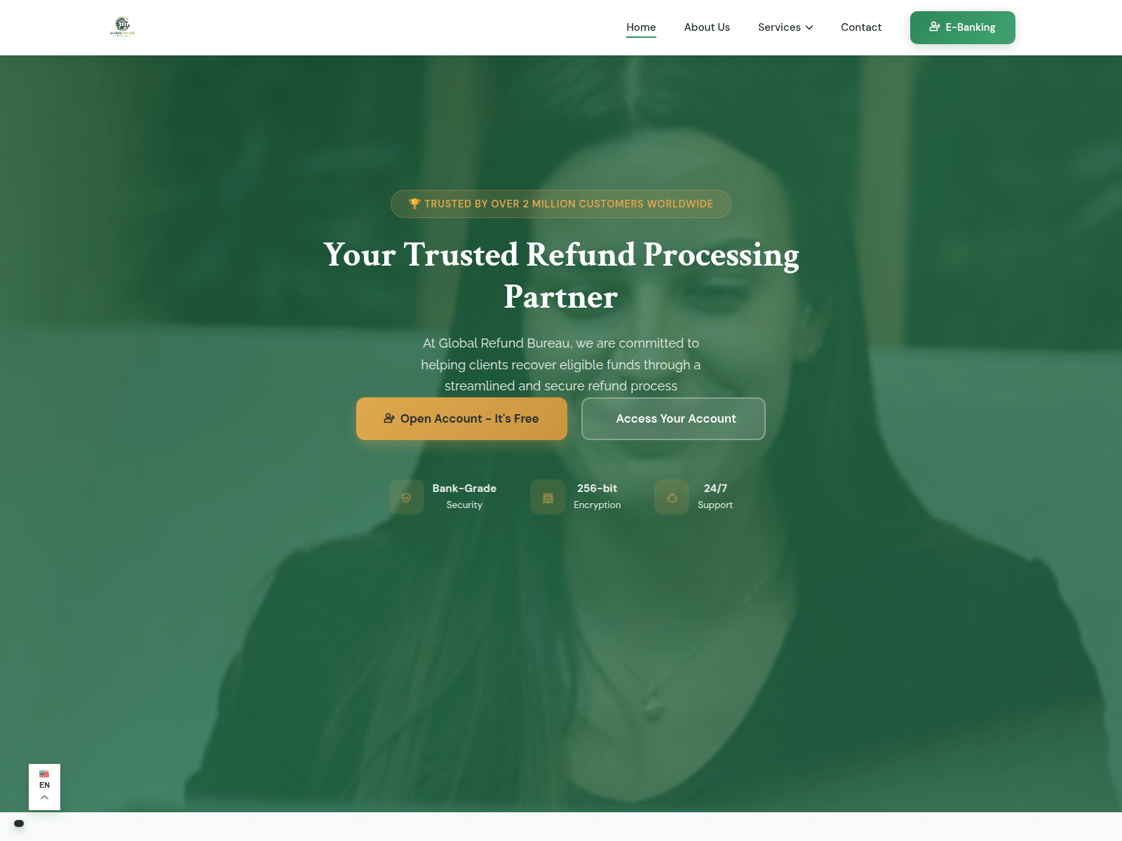 Screenshot of globalrefundbureau.com