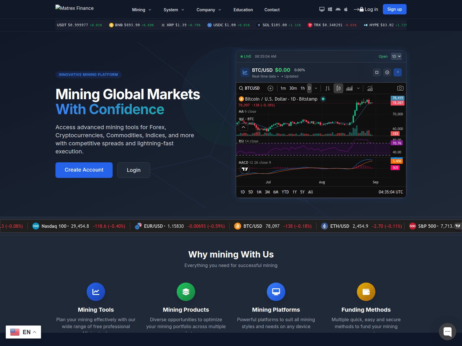 Screenshot of matrexfinance.company