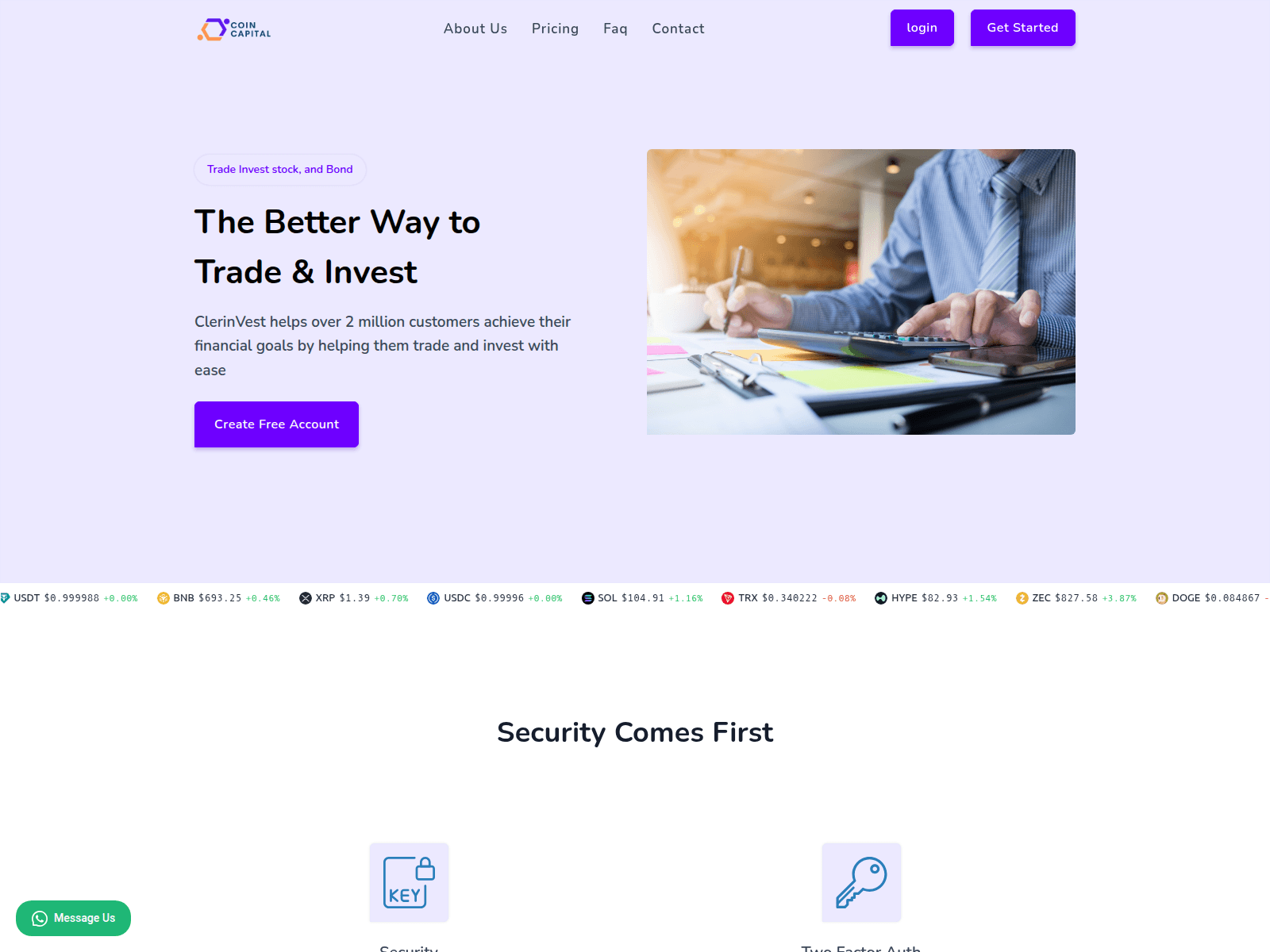 Screenshot of coincapitalhub.com