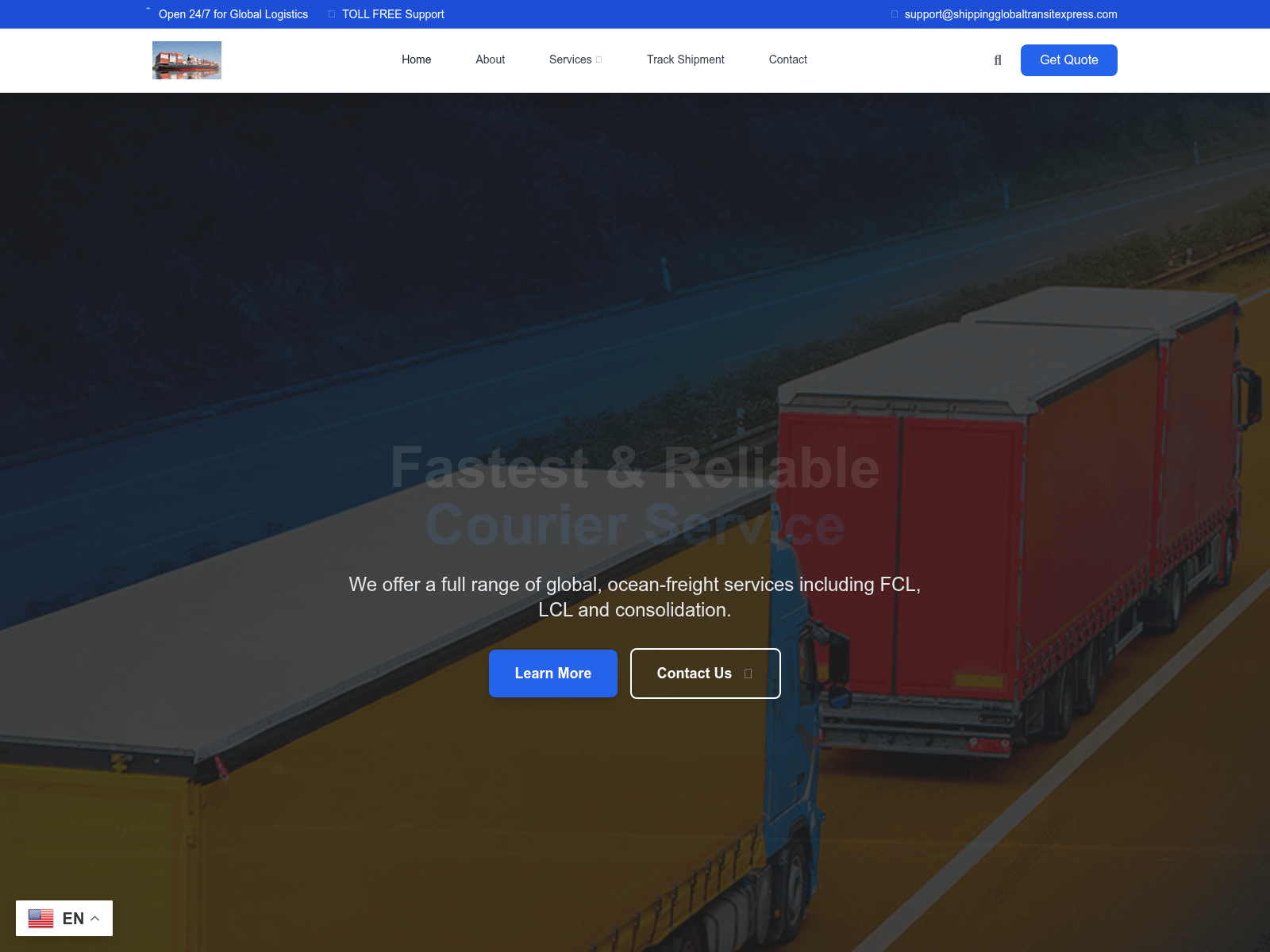 Screenshot of shippingglobaltransitexpress.com