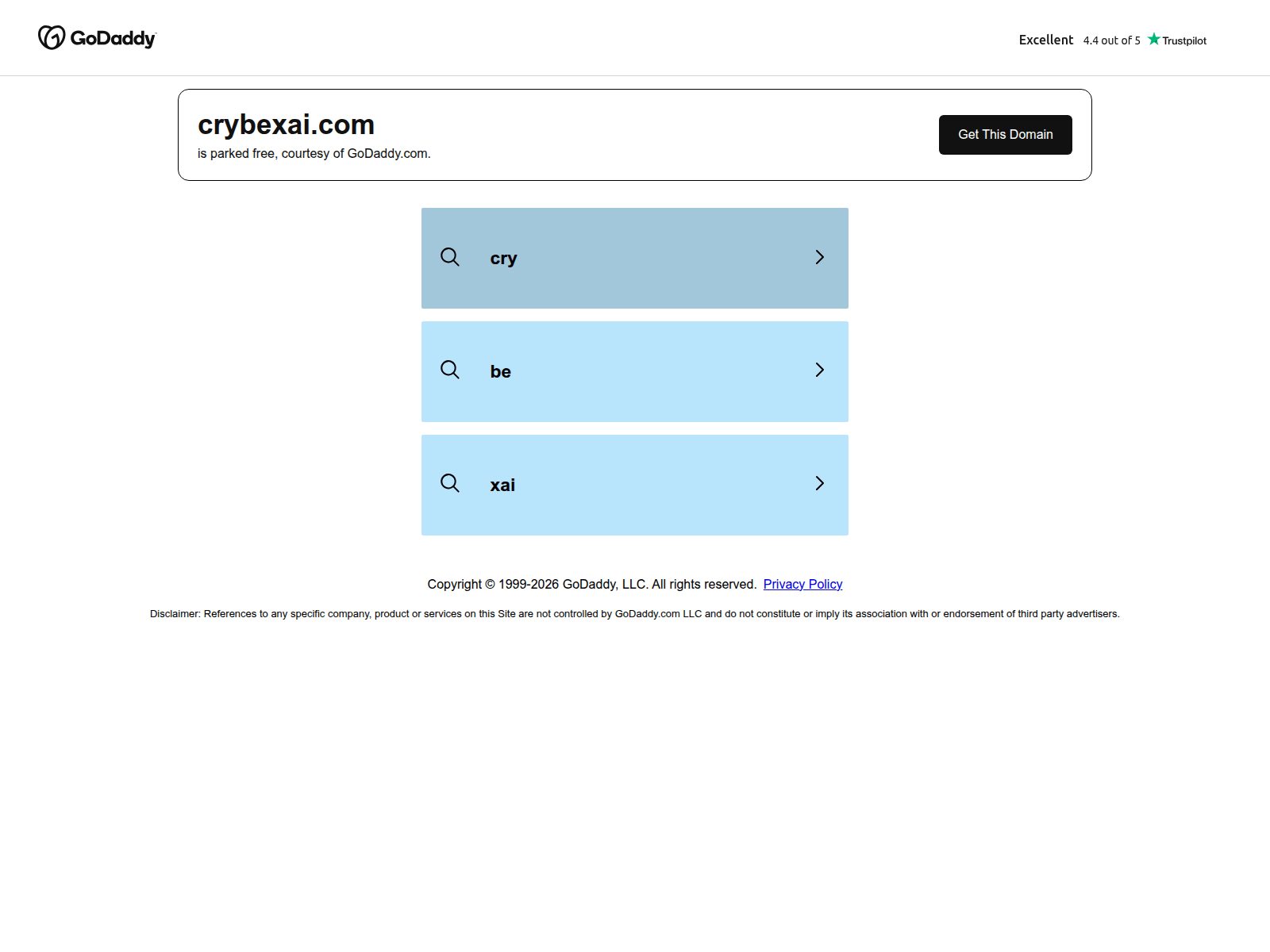 Знімок екрана crybexai.com