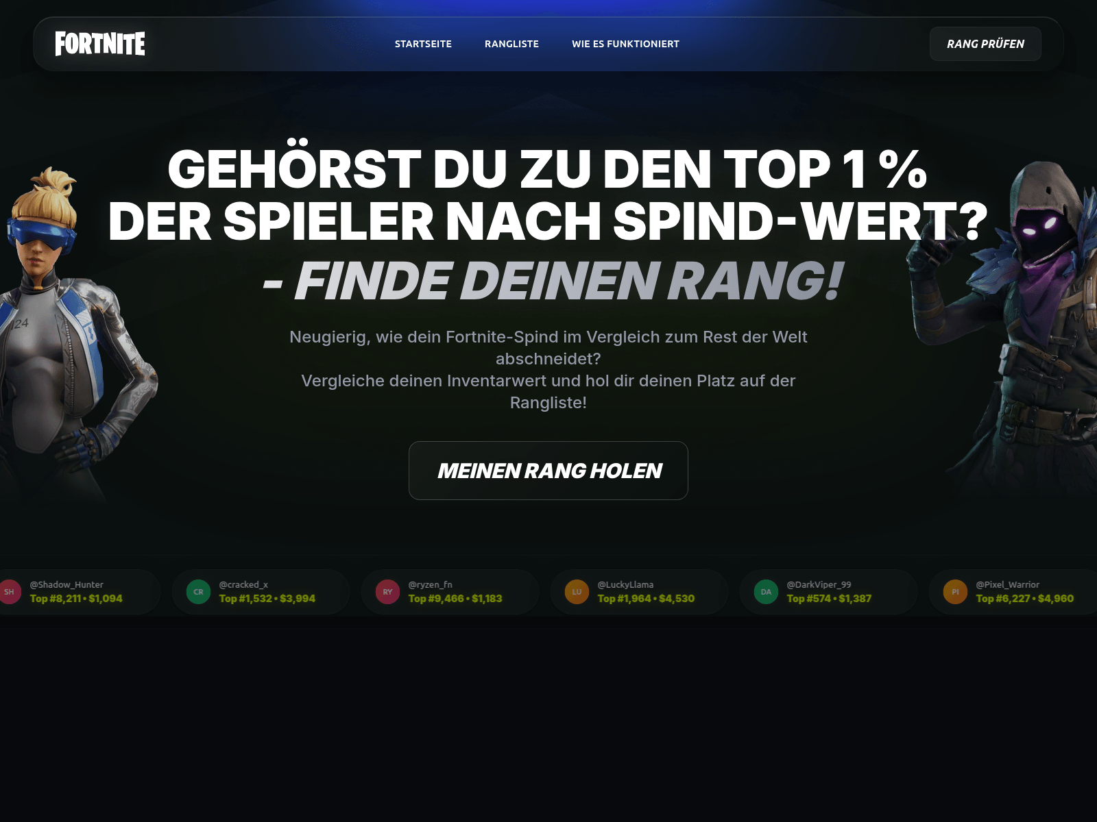 Screenshot of fortnite.ceo