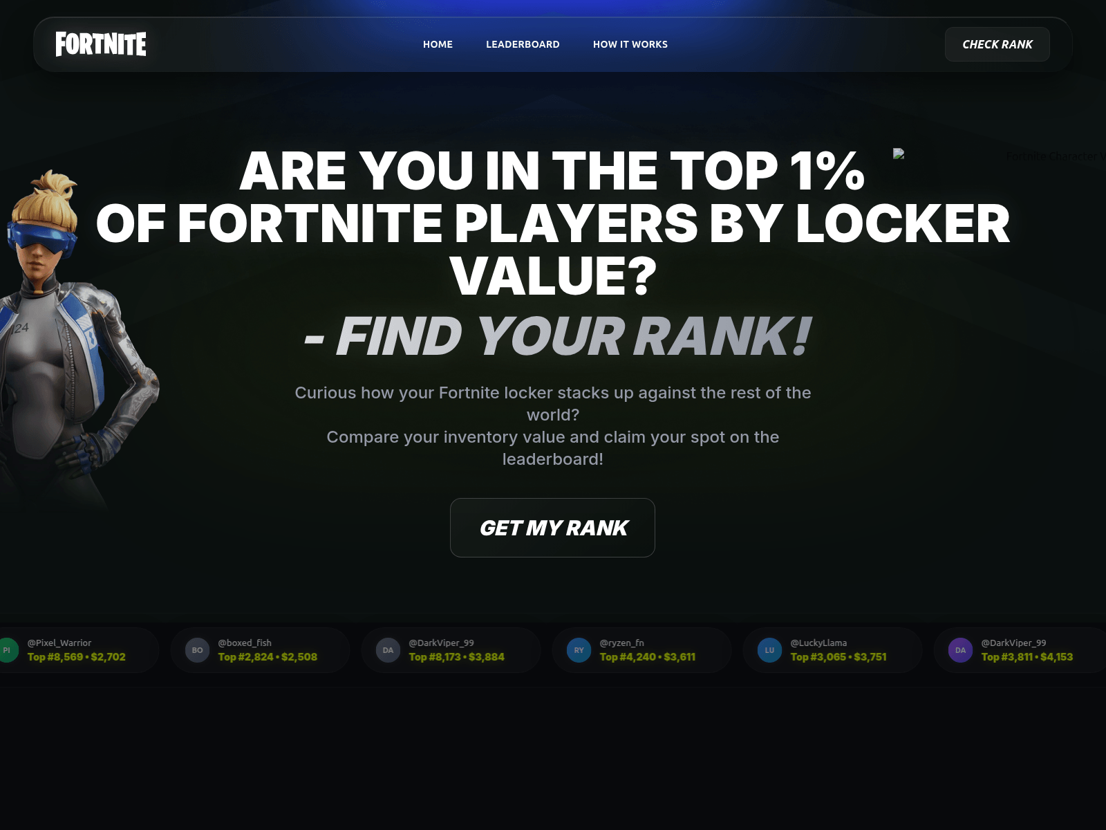 Screenshot of fnskins.one