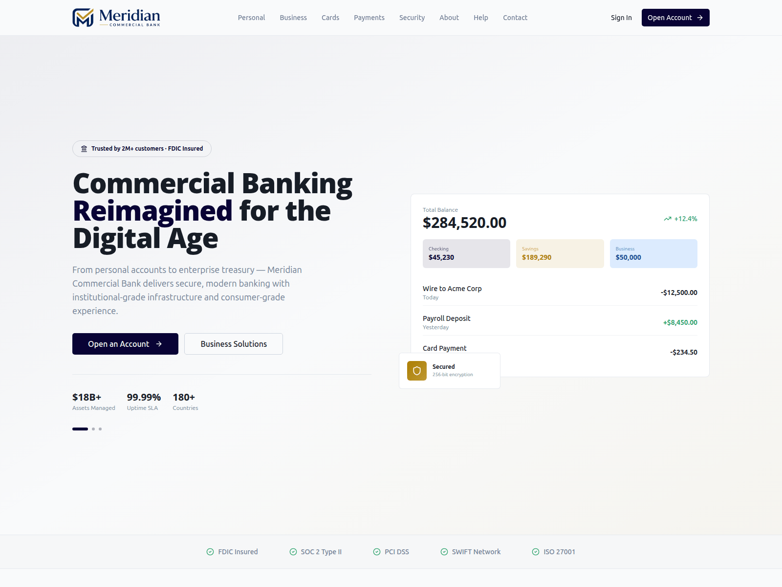 Screenshot of meridianonline.co