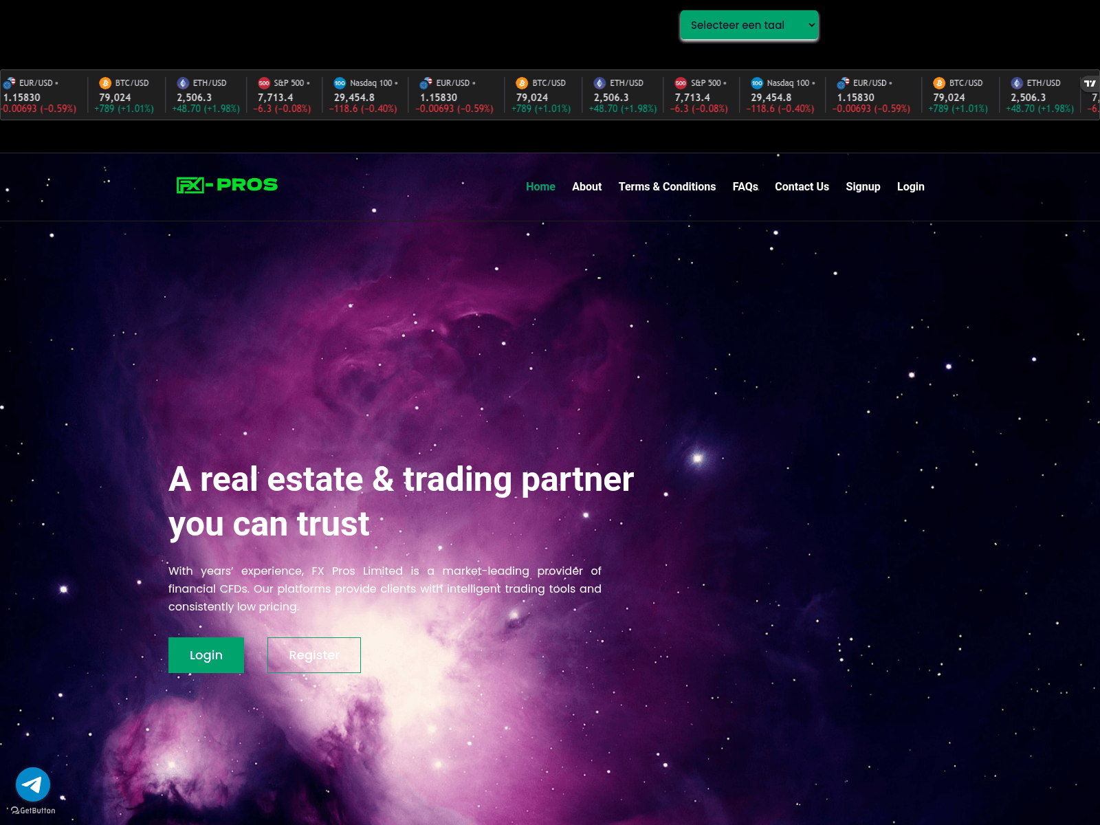 Screenshot of fx-pros.org