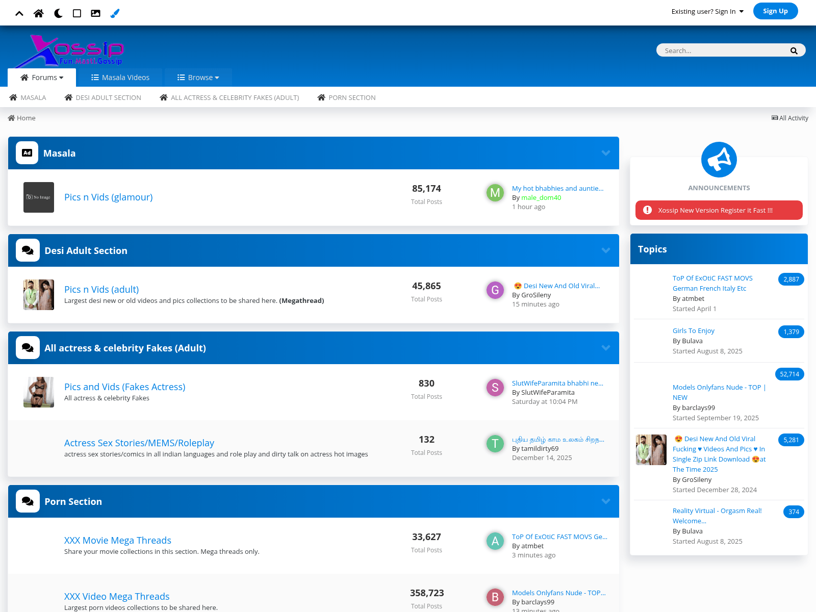 Screenshot of xossip1.com