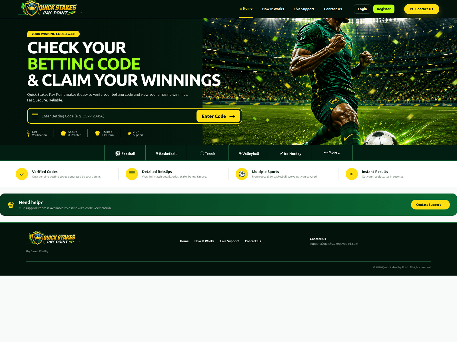 Screenshot of quickstakepaypoint.com